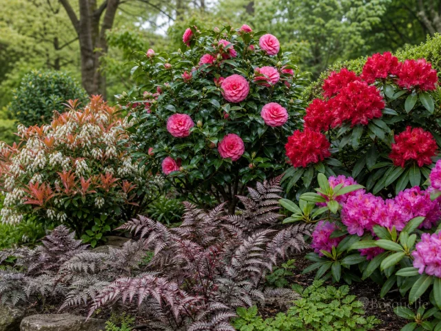 Camellia Companion Plants — for Camellia 'Bonanza'