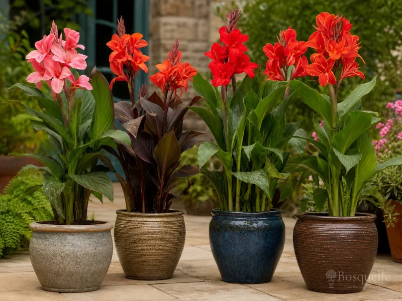 Canna Lilies in Containers — for Canna Lily 'Firebird'