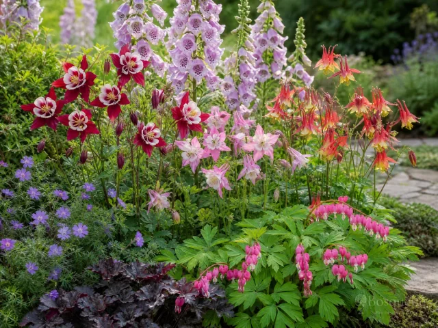 Columbine Companion Plants — for Columbine 'Clementine Rose'