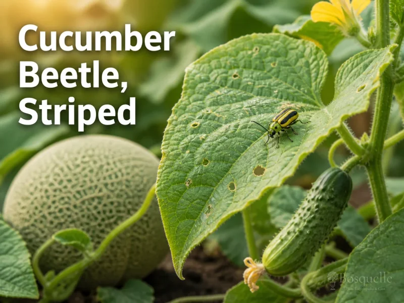Cucumber Beetle, Striped pest illustration