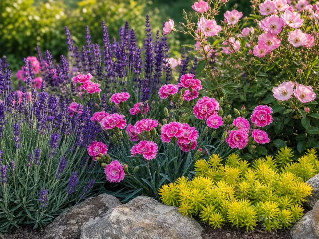 Dianthus Companion Plants — for Pink 'Frosty Fire'