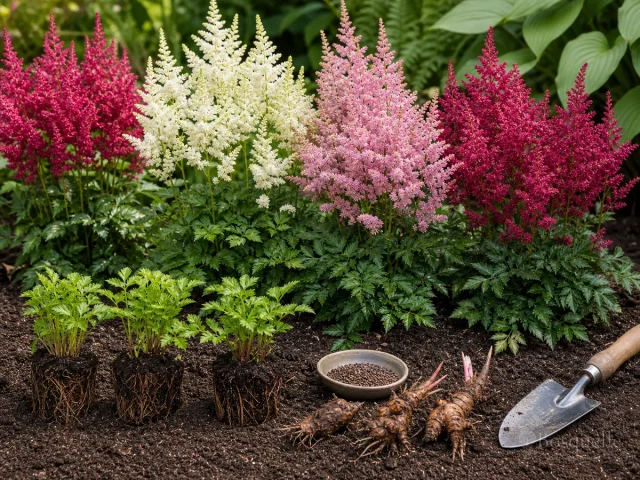 Dividing Astilbe — for Astilbe x Arendsii 'Snowdrift'