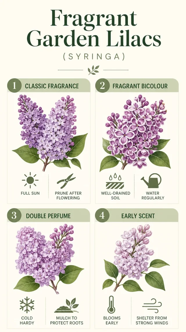 Fragrant Garden Lilacs care summary diagram
