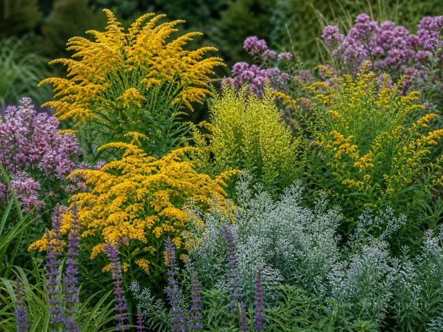 Goldenrod Companion Plants for Late Prairie guide illustration