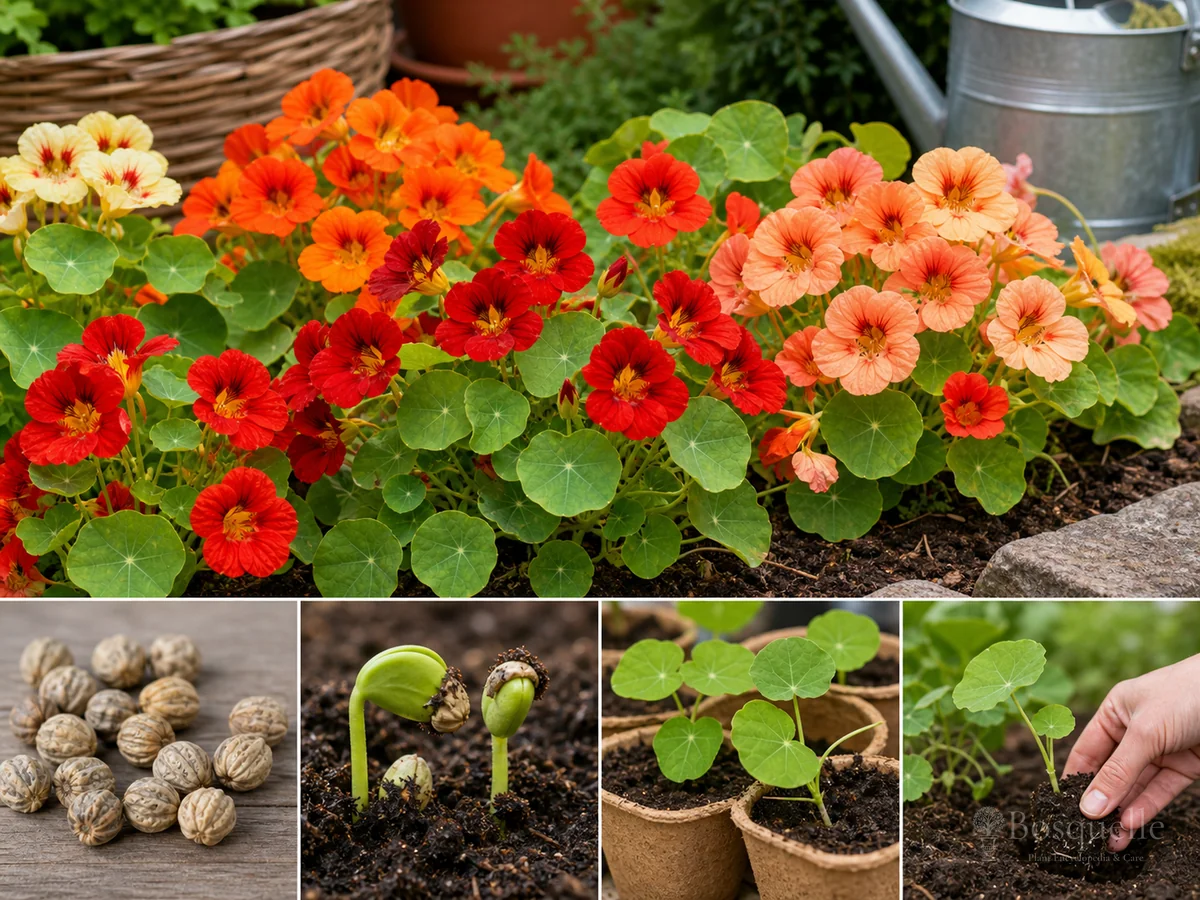 Growing Nasturtiums from Seed guide illustration