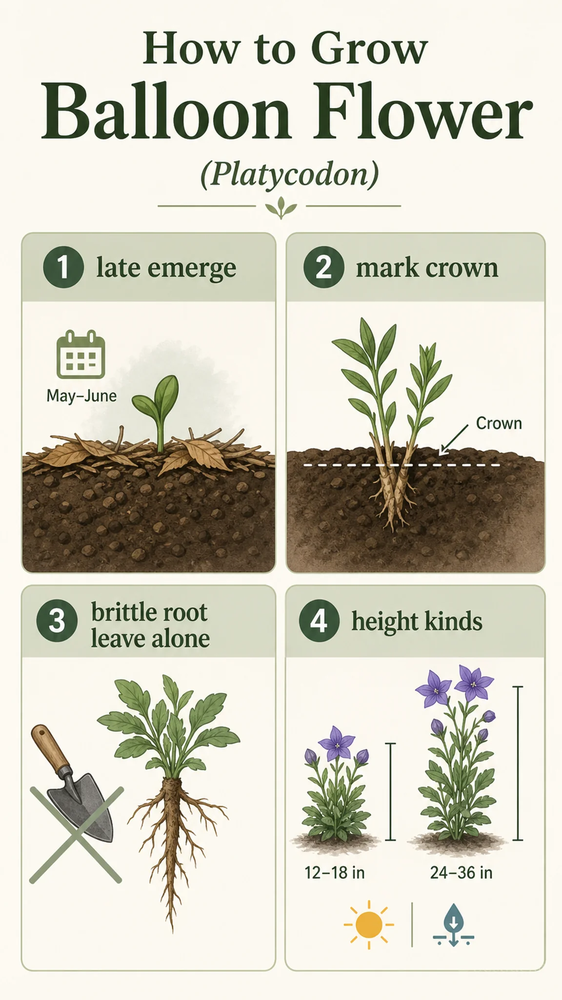 How to Grow Balloon Flower care summary diagram