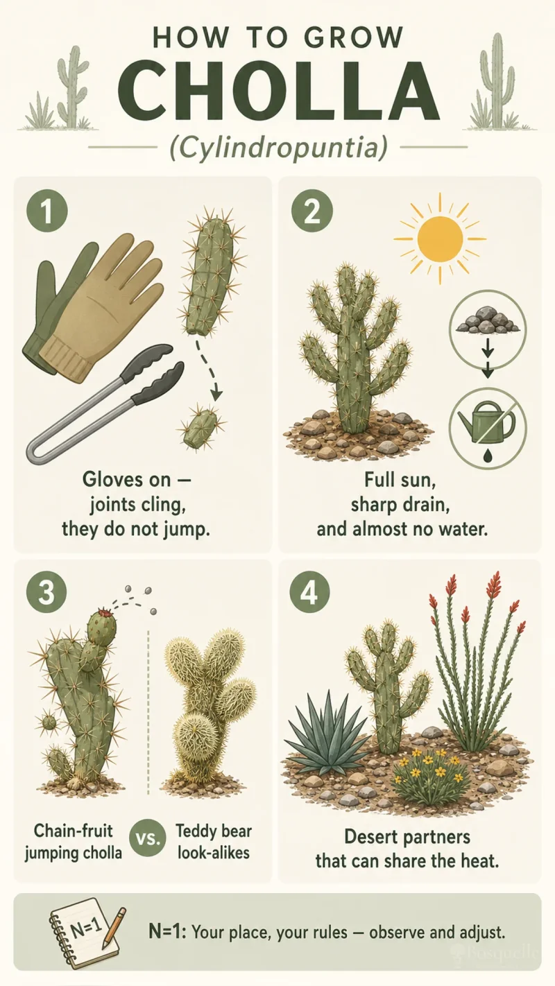 How to Grow Cholla care summary diagram