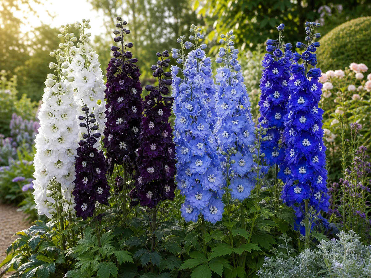 How to Grow Delphiniums guide illustration