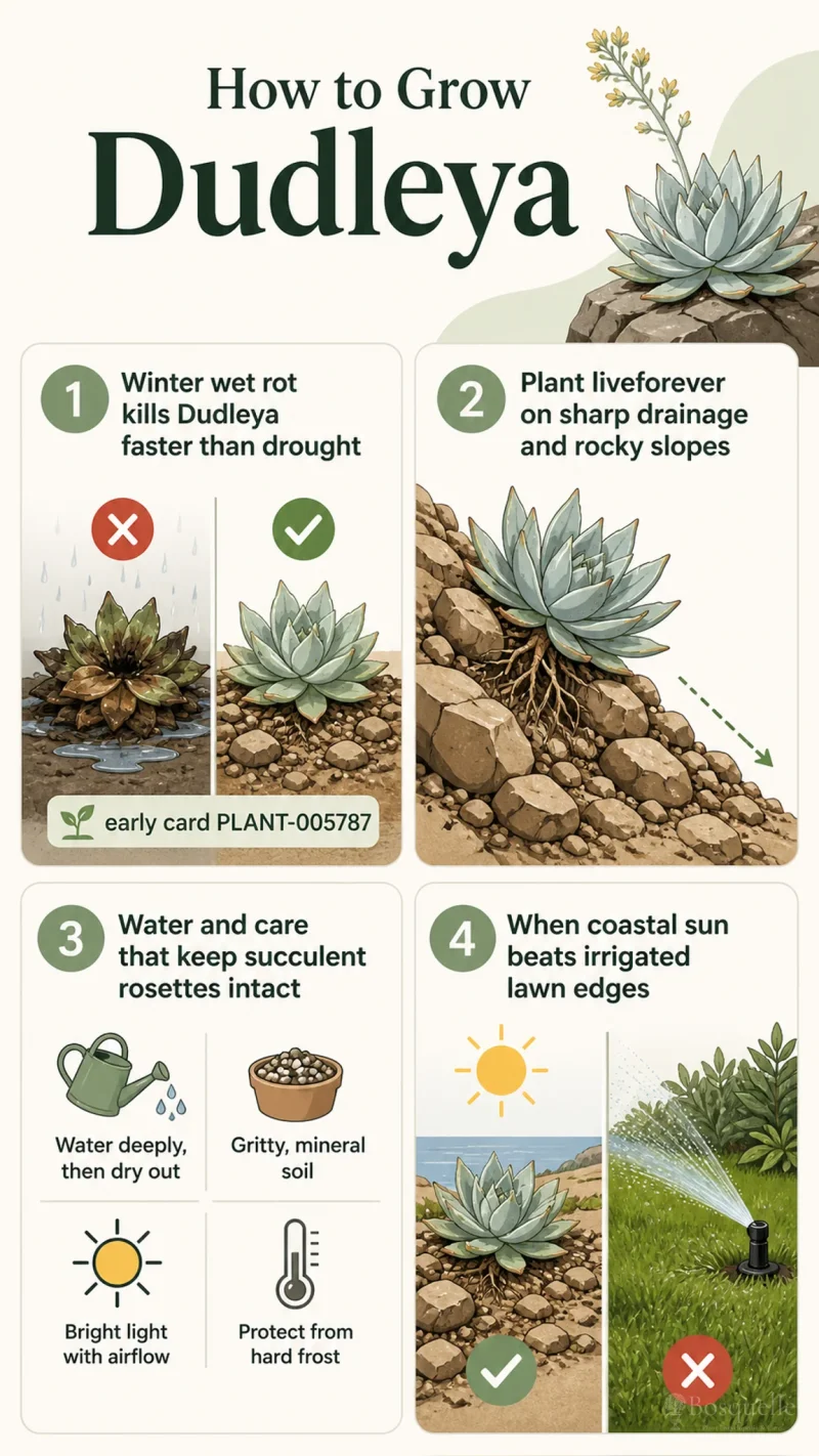 How to Grow Dudleya care summary diagram