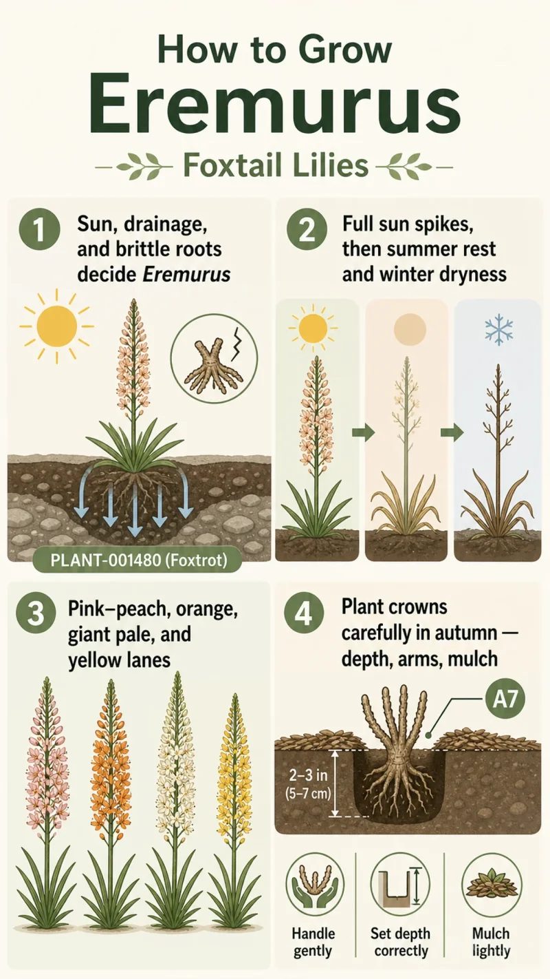 How to Grow Eremurus care summary diagram