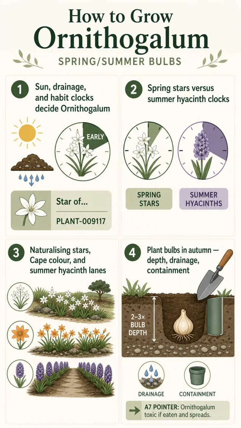 How to Grow Ornithogalum care summary diagram