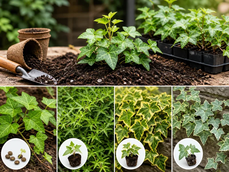 Propagate English Ivy From a Node Cutting guide illustration