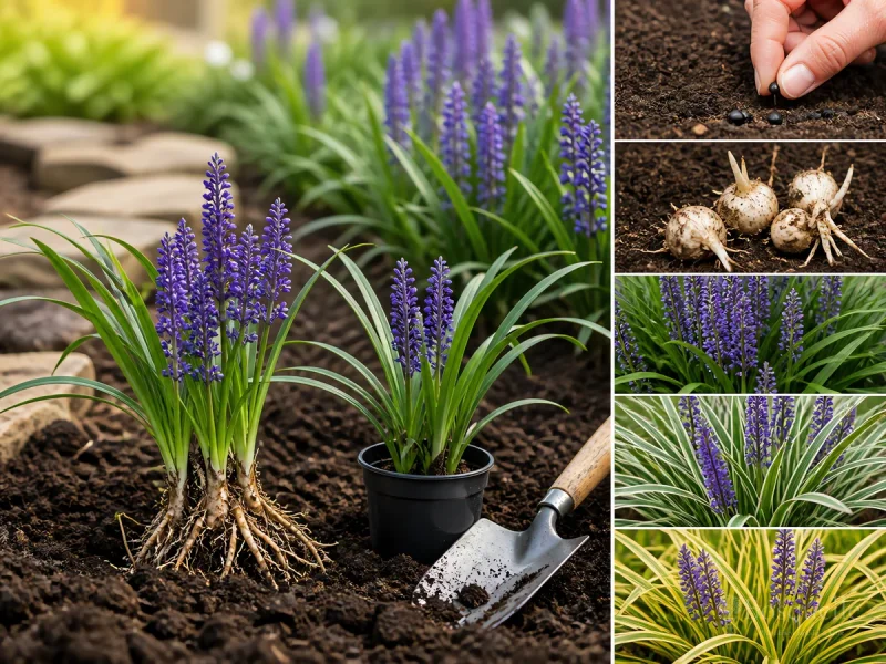Propagate Liriope – Divide Into 3 to 5 Fans guide illustration