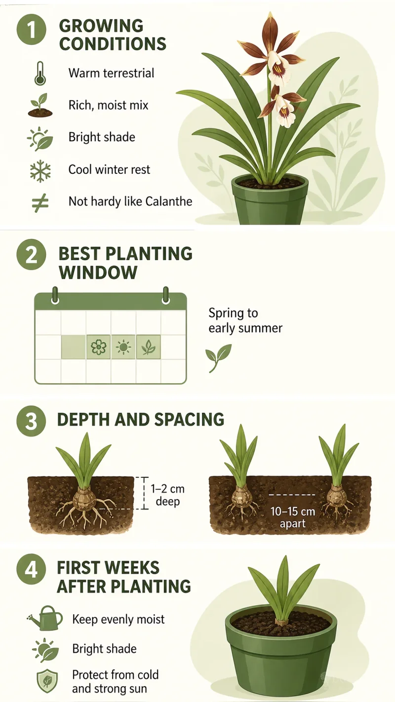 How to Propagate Nun's Orchid care summary diagram
