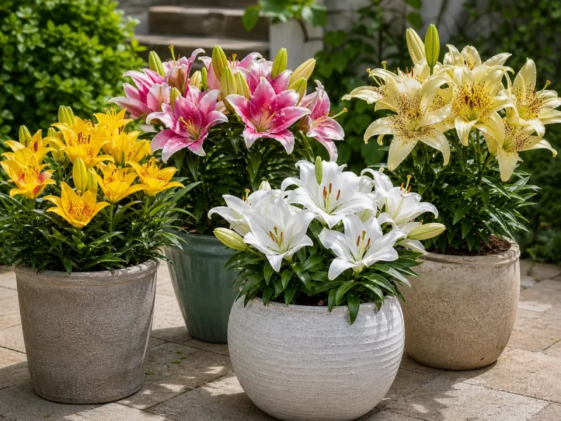 Lilies in Containers — for Lily 'Arbatax'