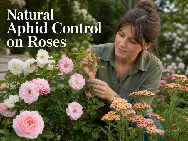 Natural Aphid Control on Roses — for Rose Flammentanz