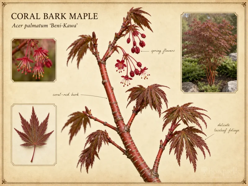 Coral Bark Maple (Acer palmatum ‘Beni-Kawa’)