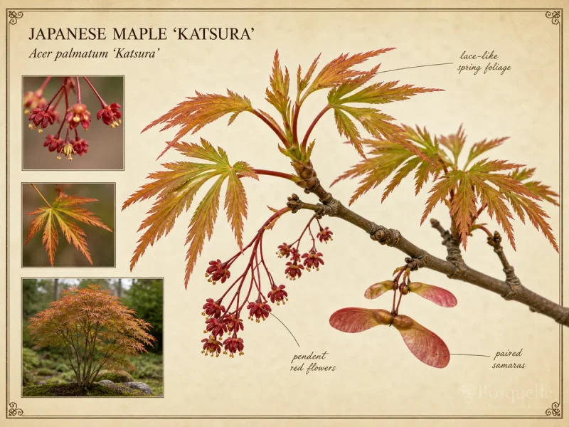 Japanese Maple 'Katsura' botanical diagram