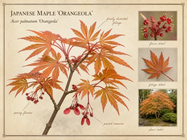Japanese Maple ‘Orangeola’ (Acer palmatum ‘Orangeola’)