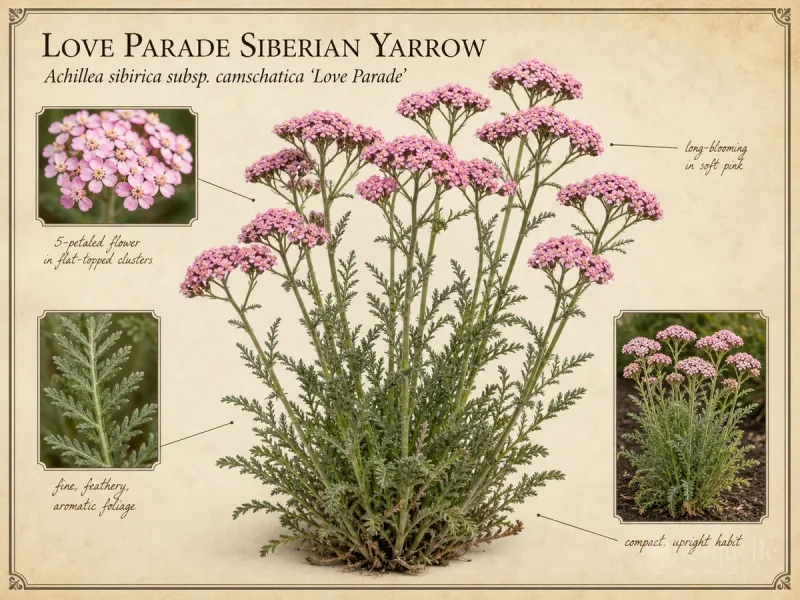 Love Parade Siberian Yarrow (Achillea sibirica subsp. camschatica ‘Love Parade’)