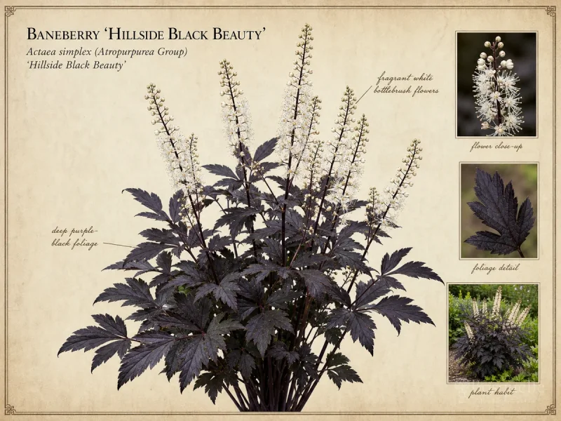 Baneberry ‘Hillside Black Beauty’ (Actaea simplex (Atropurpurea Group) ‘Hillside Black Beauty’)