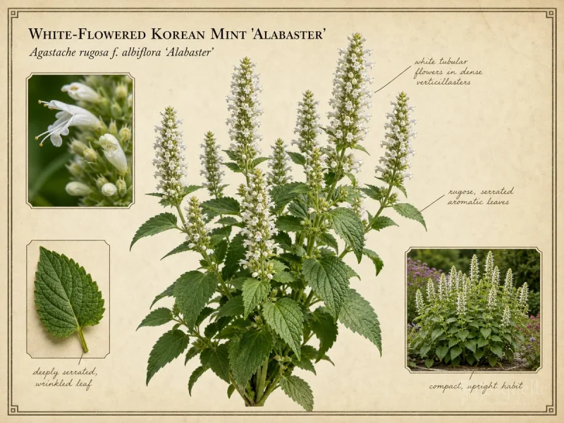 White-Flowered Korean Mint ‘Alabaster’ (Agastache rugosa f. albiflora ‘Alabaster’)