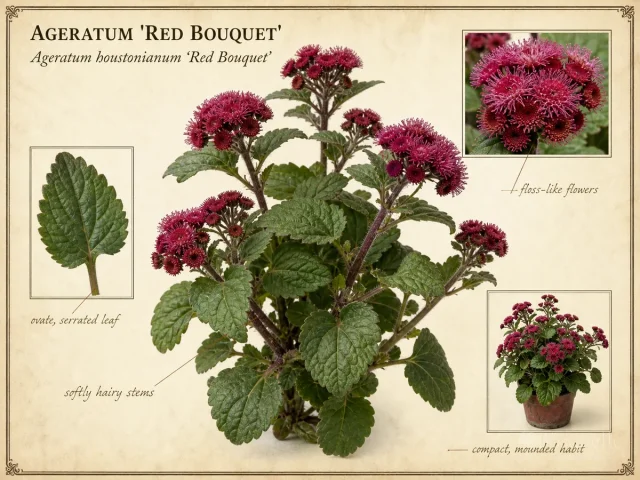 Ageratum ‘Red Bouquet’ (Ageratum houstonianum ‘Red Bouquet’)
