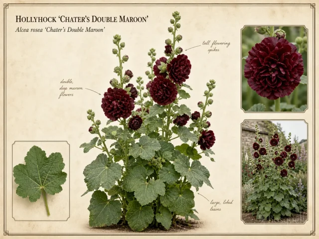 Hollyhock 'Chater's Double Maroon'