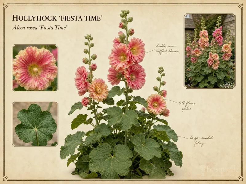 Hollyhock ‘Fiesta Time’ (Alcea rosea ‘Fiesta Time’)