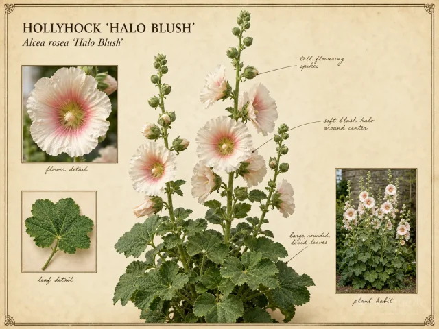 Hollyhock ‘Halo Blush’ (Alcea rosea ‘Halo Blush’)
