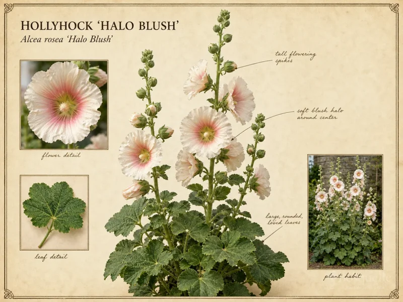 Hollyhock ‘Halo Blush’ (Alcea rosea ‘Halo Blush’)