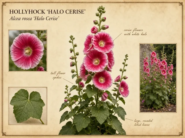 Hollyhock ‘Halo Cerise’ (Alcea rosea ‘Halo Cerise’)