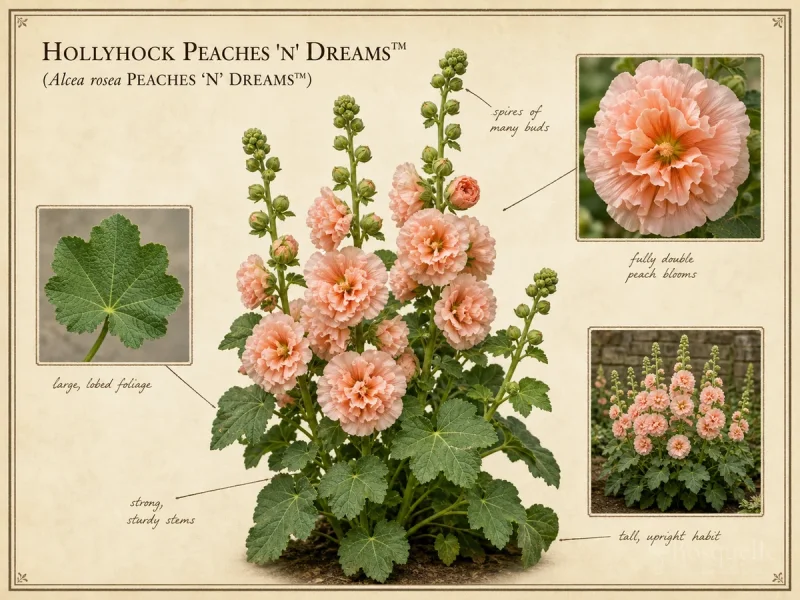 Hollyhock PEACHES ‘N’ DREAMS™ (Alcea rosea PEACHES ‘N’ DREAMS™)