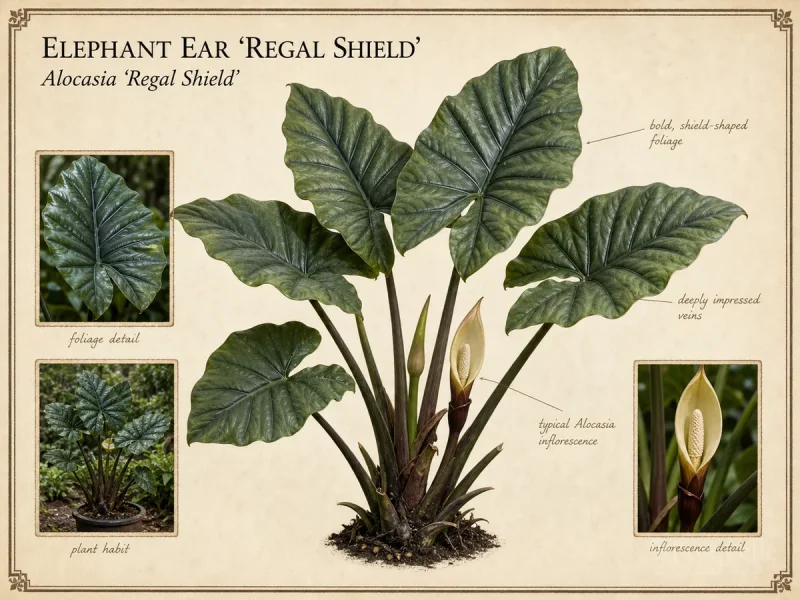 Elephant Ear ‘Regal Shield’ (Alocasia ‘Regal Shield’)