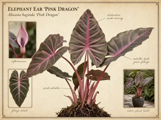 Elephant Ear ‘Pink Dragon’