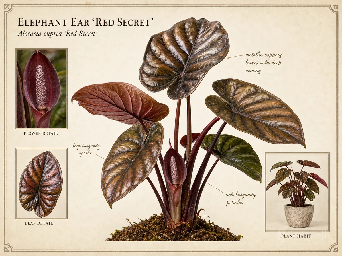 Elephant Ear ‘Red Secret’ (Alocasia cuprea ‘Red Secret’)