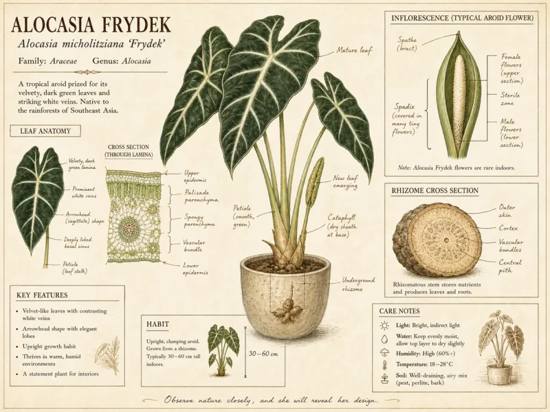 Alocasia Frydek (Alocasia micholitziana ‘Frydek’)