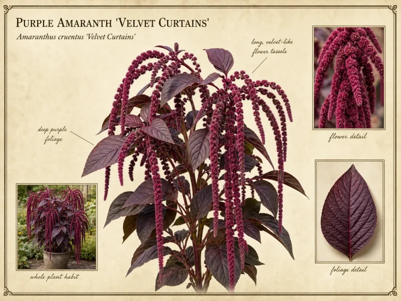 Purple Amaranth ‘Velvet Curtains’ (Amaranthus cruentus ‘Velvet Curtains’)