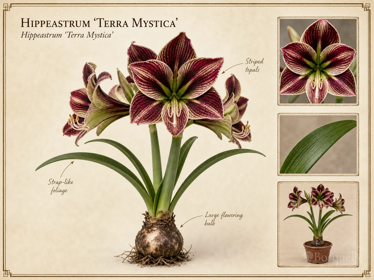 Hippeastrum 'Terra Mystica' botanical diagram