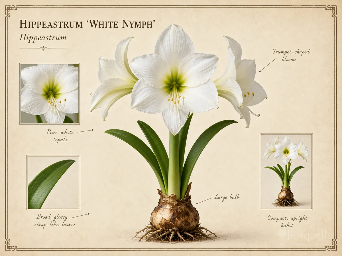 Hippeastrum ‘White Nymph’ (Amaryllis ‘White Nymph’)