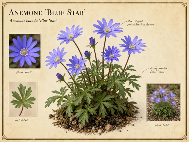 Anemone ‘Blue Star’ (Anemone blanda ‘Blue Star’)