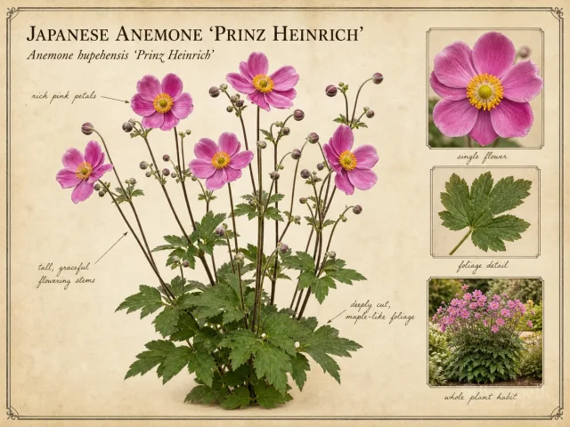 Japanese Anemone ‘Prinz Heinrich’ (Anemone hupehensis ‘Prinz Heinrich’)