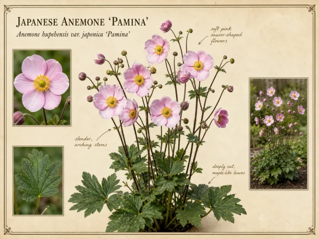 Japanese Anemone ‘Pamina’ (Anemone hupehensis var Japonica ‘Pamina’)