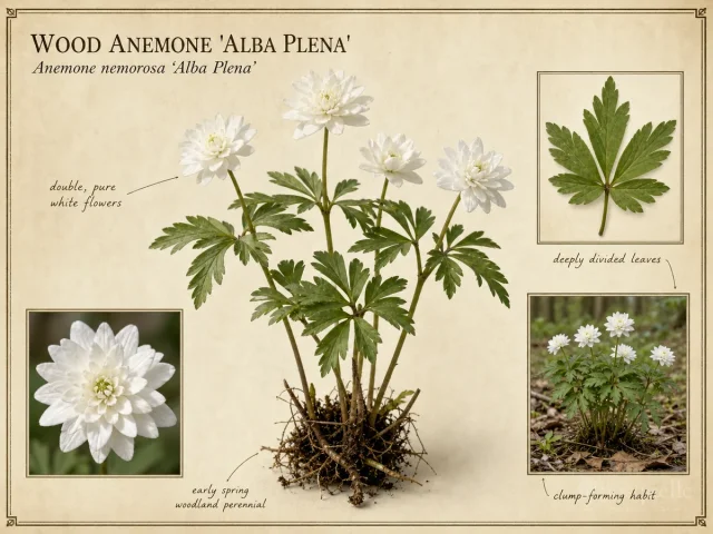 Wood Anemone ‘Alba Plena’ (Anemone nemorosa ‘Alba Plena’)