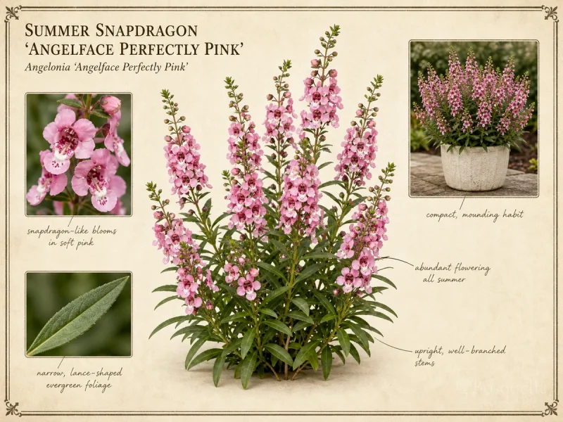 Summer Snapdragon ‘Angelface Perfectly Pink’ (Angelonia ‘Angelface Perfectly Pink’)