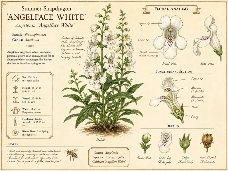 Summer Snapdragon ‘Angelface White’ (Angelonia ‘Angelface White’)