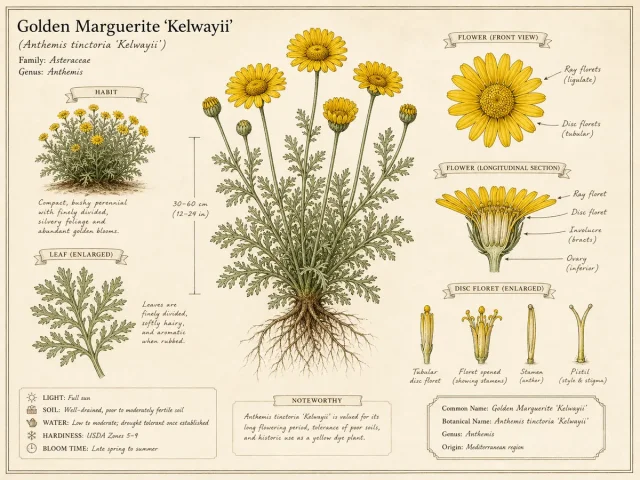 Golden Marguerite ‘Kelwayii’ (Anthemis tinctoria ‘Kelwayii’)