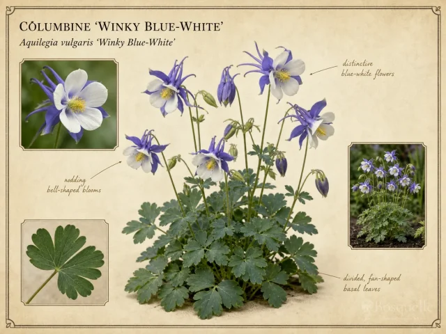 Columbine ‘Winky Blue-White’ (Aquilegia vulgaris ‘Winky Blue-White’)