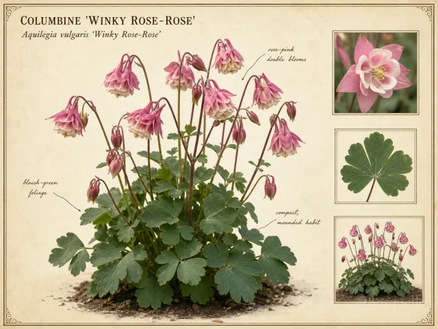 Columbine ‘Winky Rose-Rose’ (Aquilegia vulgaris ‘Winky Rose-Rose’)