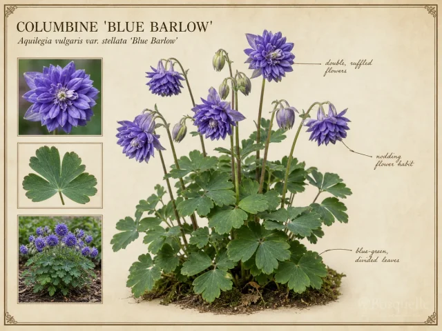 Columbine ‘Blue Barlow’ (Aquilegia vulgaris var. stellata ‘Blue Barlow’)